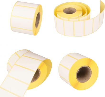 Self-adhesive labels on rolls, white, 60mm x 25mm, 2 000, Ø40mm 