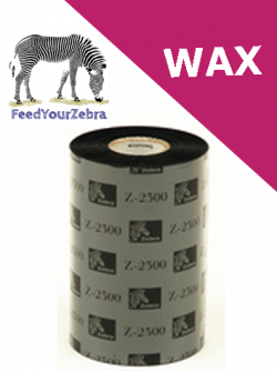 Термотрансферна лента Zebra 2300 Wax 02300BK11045, Черна, 110mm x 450m