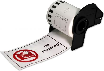 Compatible Brother DK-22251 White Continuous Paper Roll 62mm x 15.24m, Two Colour - Black/Red