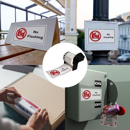 Compatible Brother DK-22251 White Continuous Paper Roll 62mm x 15.24m, Two Colour - Black/Red