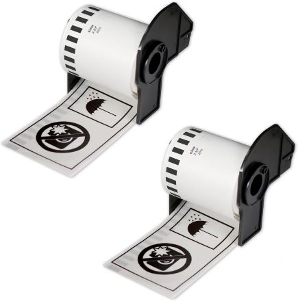 Continuous Length Film Tape Black on Clear Compatible with Brother DK22113 62mm x 15.24m 