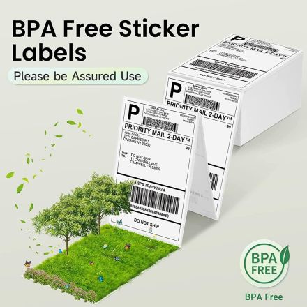 Speedy Starter Package | Zebra ZD220D Printer + FanFold 500 Shipping Labels 100mm x 150mm (4" x 6") + Printer and Thermal Continuous Label Stand