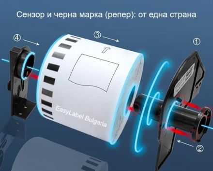 Стойка ИзиЛейбъл за етикети Brother 62mm x 30.48m 