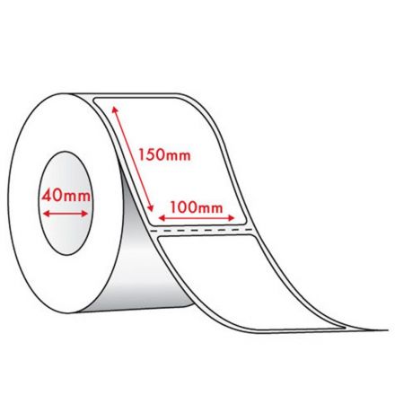 Самозалепващи етикети на ролка, бели, 100mm X 150mm