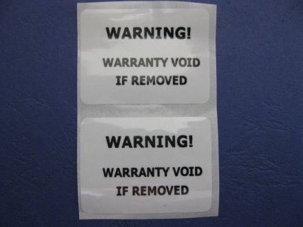Универсален напечатан защитен гарaнционен етикет "WARNING! Warranty VOID if removed" - тип VOID, 44mm X 32mm, matt silver, сребрист