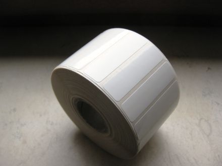 Бели самозалепващи полипропиленови етикети, 45mm х 12mm /1/ 5 000, Ø40mm