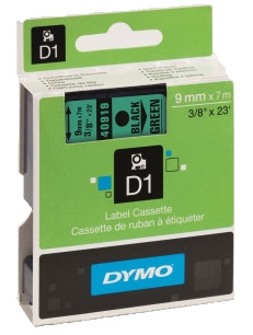 ЛЕНТА D1 - Dymo 40919, 9mm X 7m, зелена, черен надпис