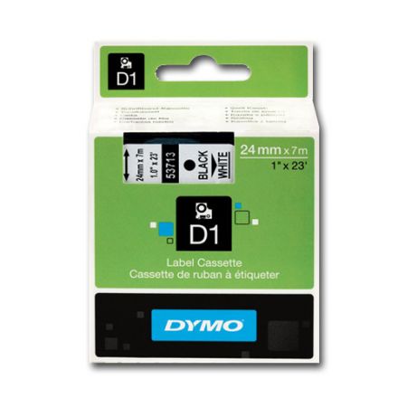ЛЕНТА D1 за Dymo Label Manager, 24mm X 7m, бяла, черен надпис 