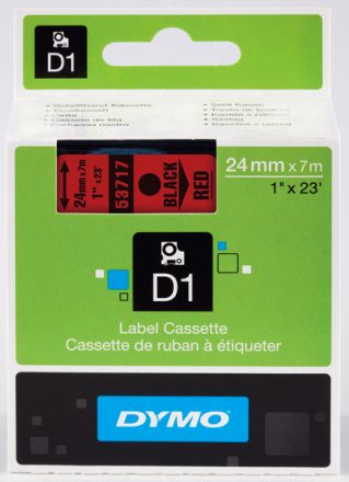 ЛЕНТА D1 за Dymo Label Manager, 24mm X 7m, червена, черен надпис 