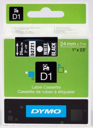 ЛЕНТА D1 за Dymo Label Manager, 24mm X 7m, черна, бял надпис 