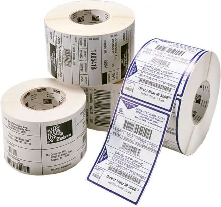 800294-605 - Zebra Thermal Transfer Economy Paper Labels 102mm x 152mm, perforated between each label, 475 Labels Per Roll, 4 Rolls/Box, core 25mm, original