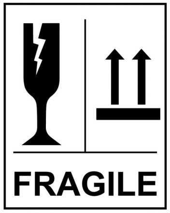 Етикети "Fragile", 100mm x 70mm, 400бр.