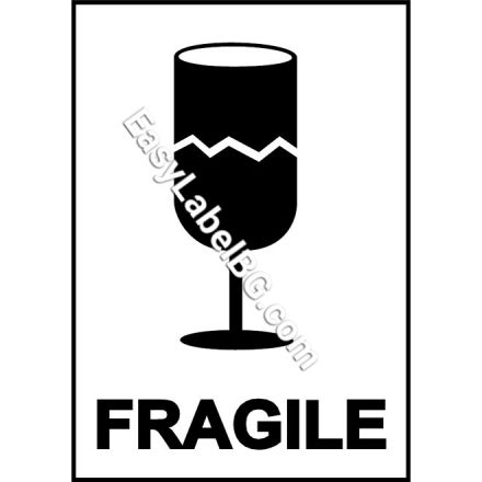 Етикети "Fragile", 100mm x 70mm, 300бр.