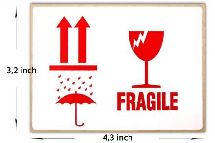Етикети "Fragile", 100mm X 70mm, 100бр.