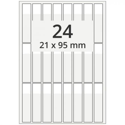 Етикети за кабели на лист A4  - Различни размери, за лазерни принтери, полиестер, екстра прозрачни, 10 л.