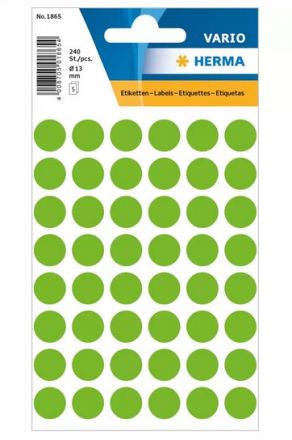 Цветни кръгли стикери за ОТК контрол - самозалепващи етикети, диаметър 13mm, 240 бр.